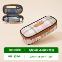 【NEW ARRIVIAL】Kocotree Pencil Case Waterproof Wear-Resistant Pencil Pouch Plaid Vintage Style Stationery Bag KQ23128