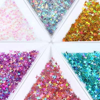 【CC】❂❏  Resin Four-pointed Star Glitter Epoxy Filling UV Silicone Mold Filler Crafts