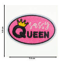 JPatch - (Sassy Queen) เจ้าหญิง ราชินี แหวนมงกุฎ สีชมพู ตัวรีดติดเสื้อ อาร์มรีด อาร์มปัก มีกาวในตัว การ์ตูนสุดน่ารัก งาน DIY Embroidered Iron/Sew on Patches