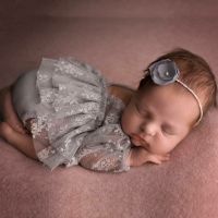 ℡❐ enghuaq ❤️Baby Photography Clothing Headband Lace Dress Shorts 3Pcs/set Infant Photo Props Accessories Studio Shoot Outfits