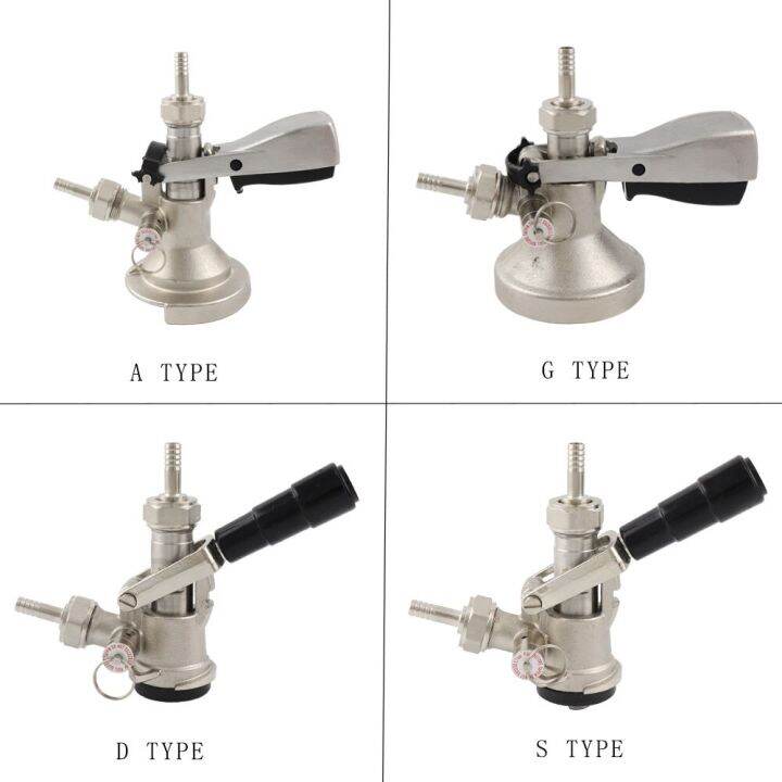 Beer Keg Coupler Sankey Tap System A D G S Type with Stainless Steel Probe Pressure Valve