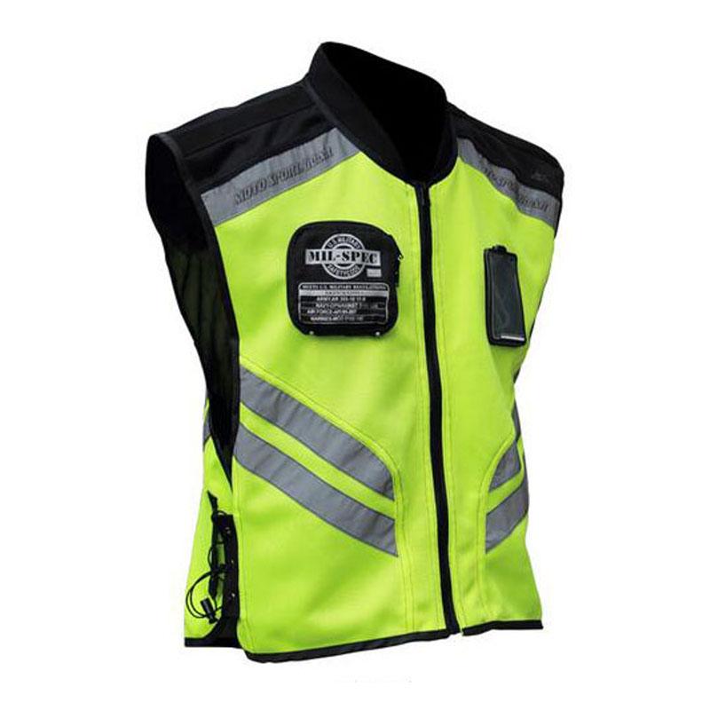 Mylujo Reflective Motorcycle Vest Riding Reflective Vest Team Uniform Fluorescent Safety Jacket 4XL 