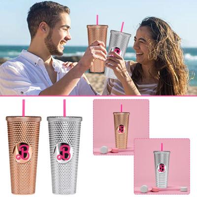 2 Colors Barbie Style Double Wall&nbsp; Cup With Straw Creative 700ML Tumbler Z9E2