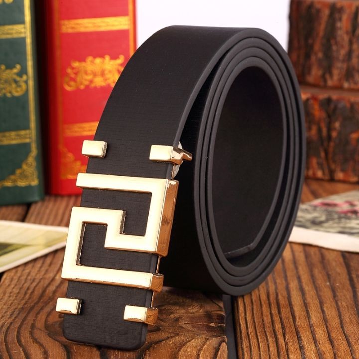 new-men-belt-pattern-metal-button-high-quality-smooth-buckle-mens-belts-classic-simple-version-fashion-wild-belt-for-women