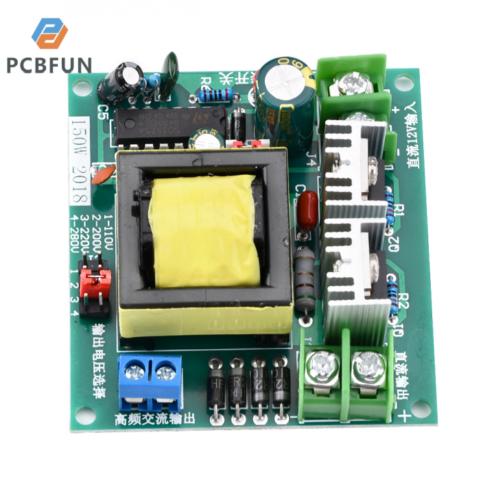 pcbfun-หม้อแปลงไฟฟ้าอินเวอร์เตอร์150w-หม้อแปลงไฟฟ้ากระแสตรง12v-24v-เพื่อเพิ่มกำลังให้110v220v-แผงโมดูลอินเวอร์เตอร์