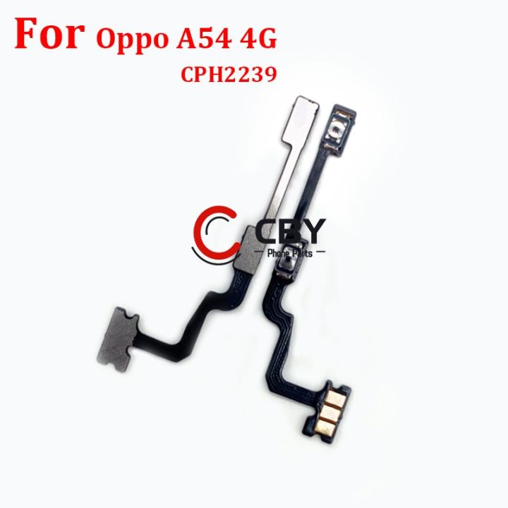 สำหรับ OPPO A54 A52 A53 A54 4G 5G A53S A55S สวิทช์ไฟที่ปรับเสียงขึ้นลงเปลี่ยนกุญแจปุ่มด้านข้างสายเคเบิลงอได้