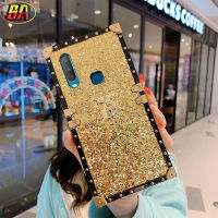 Luxury Square Glitter เคสสำหรับ VIVO Y11 Y12 Y15 Y17 12i Y19 VIVO 1906 1904 1902 1901สีสันกะพริบป้องกันทีพียูอ่อนกรอบโลหะกันกระแทกเคสโทรศัพท์