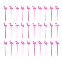 50pcs Buffet Cupcake Fruit Fork Cake Dessert Salad Sticks Flamingo Food Picks Cocktail Toothpick Skewer Wedding Party Supplies