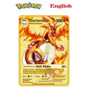 【CW】 Pokemon Metal Cards Hard Iron Cards Metal Pokemon Shiny Letters Pikachu Mewtwo Charizard Vmax Gold Card Game Collection Cards