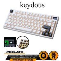 Keydous NJ81 White Moon Brass plate Mechanical keyboard ขนาด 75%