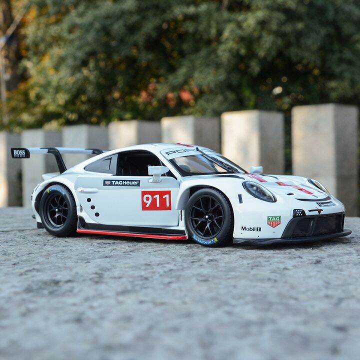 bburago-1-24-porsche-911-rsr-sports-car-static-die-cast-vehicles-collectible-model-car-toys