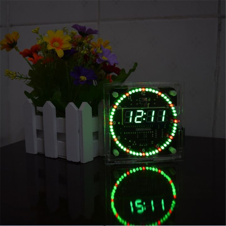 ds1302ควบคุมแสงแบบทำมือหมุนได้นาฬิกาอิเล็กทรอนิกส์-led-บอร์ดชุดนาฬิกาหมุนไฟกลางคืนนาฬิกาดนตรี