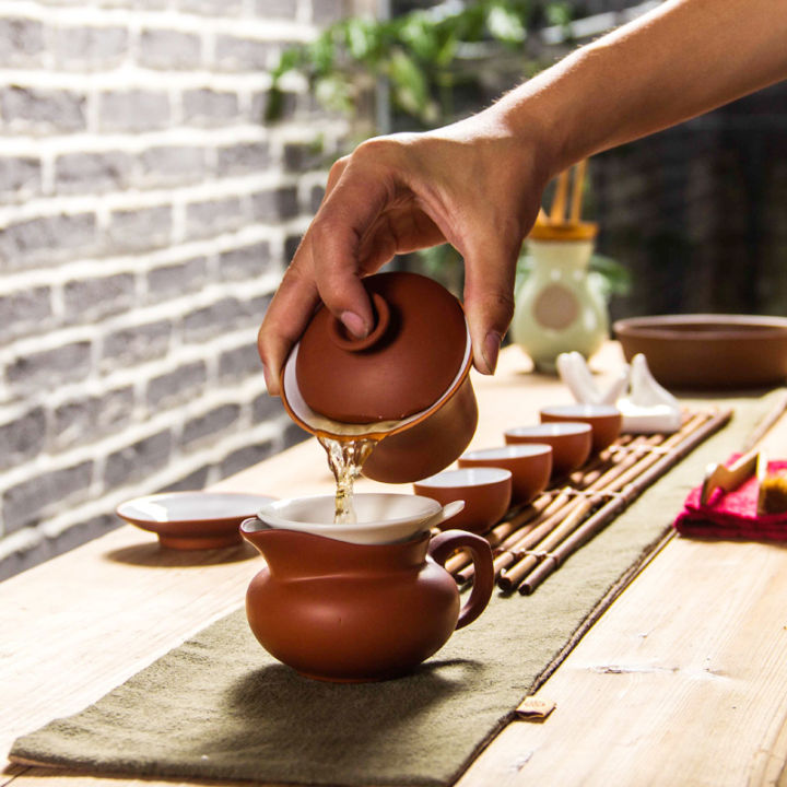 ถ้วยชา-gaiwan-ของจีน-tureen-120มล-จานรองฝาชาม-zisha-ชงชาถ้วยชาวาง-wf