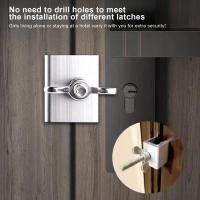 Portable Door Lock Easy To Install Small Travel Door Lock Stainless Steel Door Lock For Home Hotel Apartment Safety Accessories Door Hardware Locks