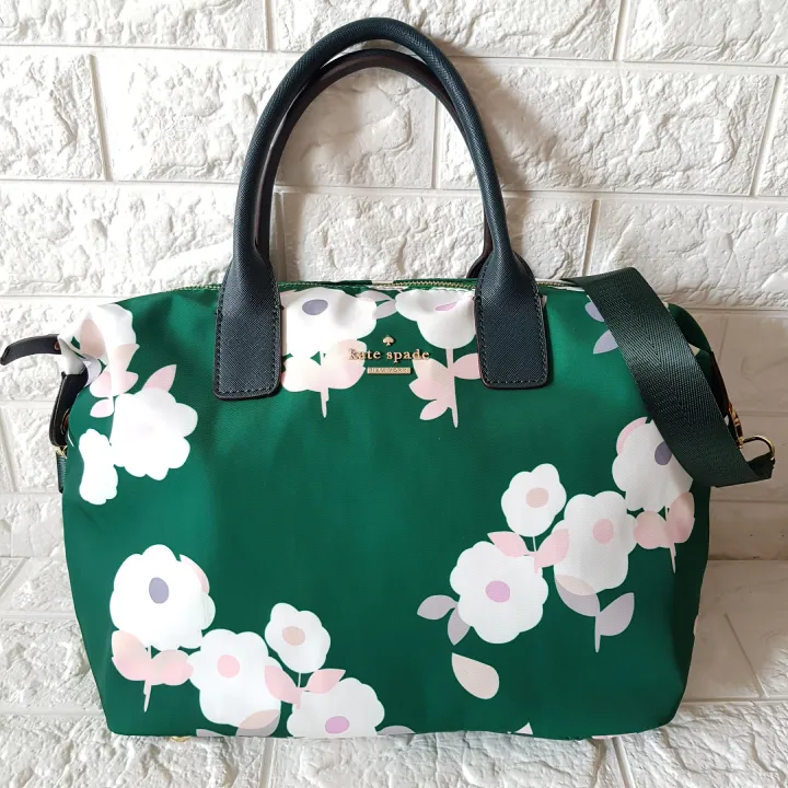 Original Kate Spade Lyla Floral Print Classic Nylon Weekender Bag - Green |  Lazada PH