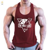 IUM Triangles และ Wolves Pattern Printed Men S Vest Combed Cotton Top For Fitness Triangles And Wolves Pattern Printed Men S For Fitness Combed Cotton Top Vest