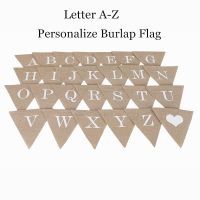 ✢ Personalize Party Flag Letter A-Z No.0-9 Diy Jute Burlap Bunting Banner Flags Candy Bar Wedding Decoration Baby Shower Favor