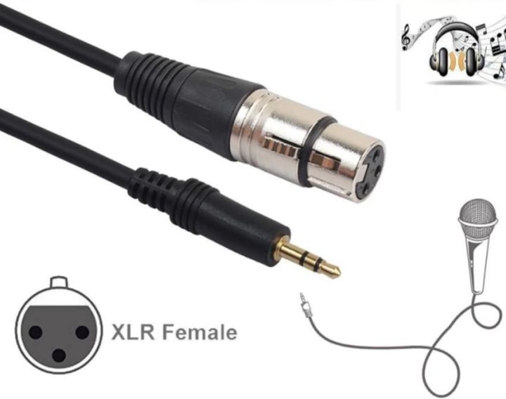 สาย-xlr-สายสัญญาณเสียง-xlr-male-to-xlr-female-black-mic-cable-ยาว-1-เมตร