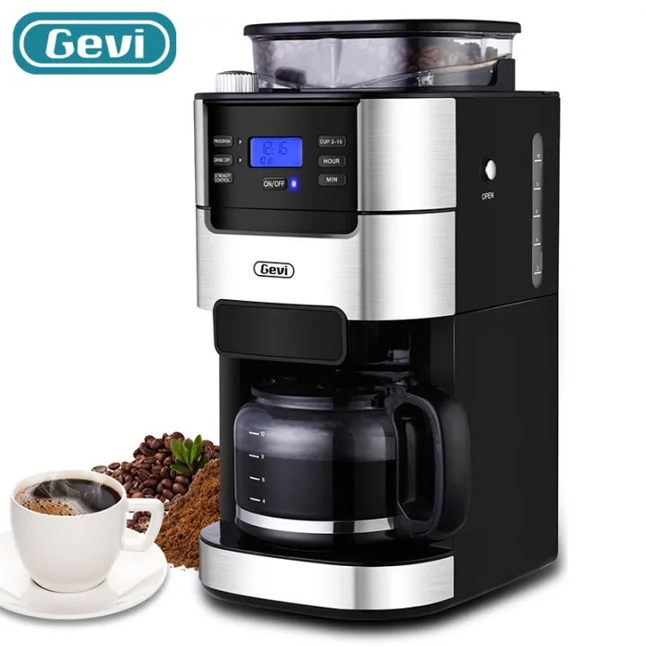 Gevi Drip Coffee Maker 10Cup Brew Automatic with BuiltIn Burr Coffee