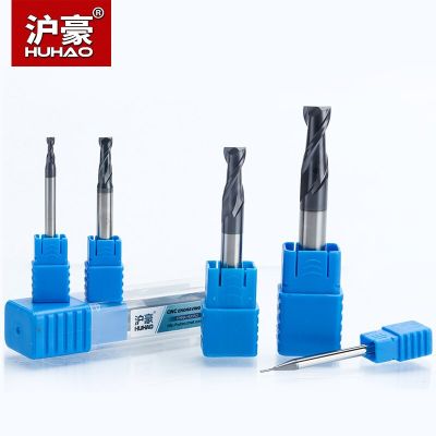 HUHAO 1PC 2 ขลุ่ยดอกคายแข็ง End Mill CNC Milling Cutter HRC45 ทังสเตนเหล็ก TiAIN Coat Router Bits สําหรับเครื่อง CNC