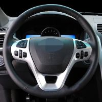 【YF】 Black Artificial Leather Wear-Resistant Non-Slip Car Steering Wheel Cover For Ford Edge Explorer 2011-2013