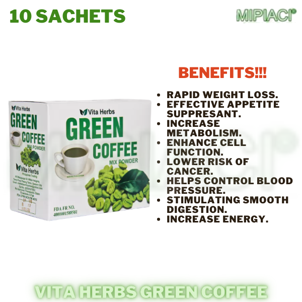 Vita Herbs Green Coffee 21g x 10 sachets Lazada PH