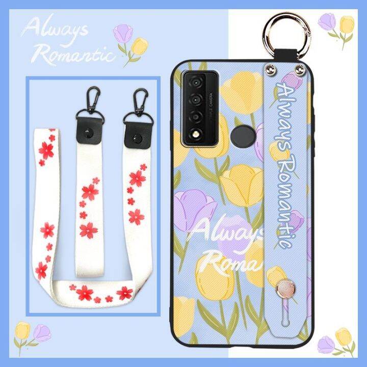 soft-case-cute-phone-case-for-tcl-20r-5g-bremen-5g-20ax-5g-protective-anti-dust-cartoon-lanyard-sunflower-original-soft