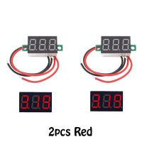 2ชิ้น2.5-30โวลต์มิเตอร์ DC แบบสองสายโวลต์มิเตอร์ไฟ LED 0.36นิ้ว