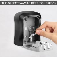 【CW】Key Safe Box Weatherproof 4 Digit Combination Outdoor Key Security Storage Case Key Lock Box Wall Mounted Aluminum Alloy Plastic