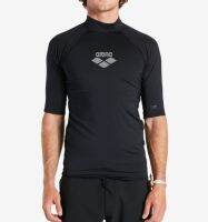 Mens Short Sleeve Surf Tee Arch Wave Performance Tight-fitting Swimwear UPF 50 Rashguard Vacation Beachwear Replica