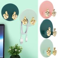 Cable Management Self Adhesive Wall Power Plug Cord Holder Cartoon Hook Up Charger Protector Small Object Storage Organizer Cable Management