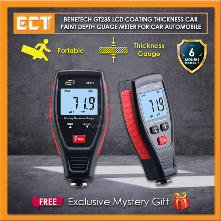 GT235 LCD Coating Thickness Car Paint Depth Gauge Meter for