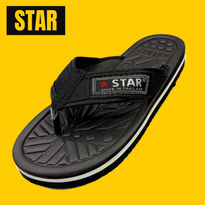 SSS STAR 602  รองเท้าแตะผู้ชาย ผู้หญิง แบบหูหนีบ คีบ เบา ใส่สบาย (6-10)(ดำ/แดง)