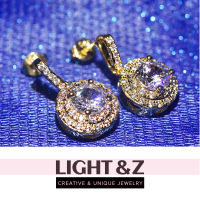 LIGHT&amp;Z แฟชั่นหรูหราประกายสุทธิดารา ins ลมไมโครฝังเพทายต่างหูสวมใส่ทุกวันสำหรับแฟนของขวัญวันวาเลนไทน์