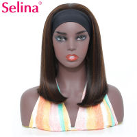 Selina Short Bob Headband Wig for Women Straight P430 Highlight Synthetic Wig with Headband Heat Resistant Fiber Daily Party 12