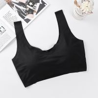 Womens Traceless Tank Top Bra With Chest Pad No Steel Ring Sleep Bra Yoga Sports Body Building Beautifying Back Tank Top