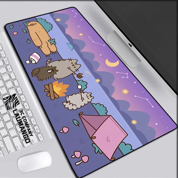 แผ่นรองเม้าส์อะนิเมะ-แผ่นรองเม้าส์แมวน่ารักตลก-cawaii-game-cabinet-อุปกรณ์เสริมเกม-cartoon-mouse-pad