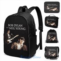 Bob Neil Young Dylan Tour 2019โคลัทกระเป๋าเป้สะพายหลัง USB กระเป๋านักเรียนกระเป๋าสุภาพสตรีกระเป๋าแล็ปท็อปสำหรับเดินทาง