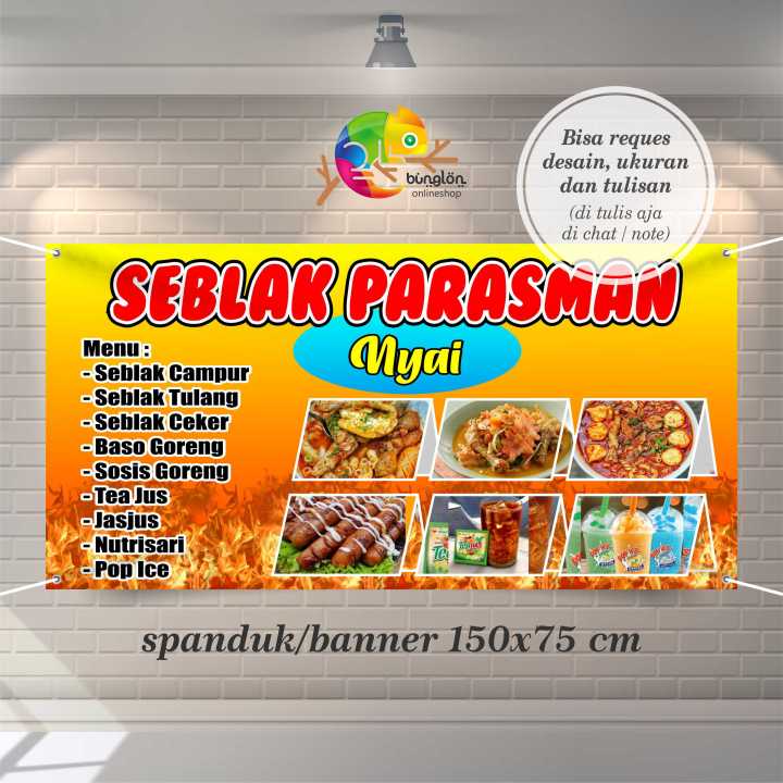 Spanduk Banner 150x75 Cm Spanduk Seblak Prasmanan Spanduk Jajanan Murah Spanduk Sosis 6957