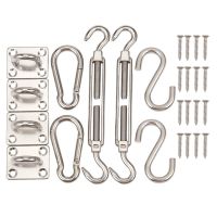 26Pcs 304 Stainless Steel Sun Sail Shade Shade Sail Canopy Fixing Fittings Accessory Kit Sun Canopy Fixing Fittings