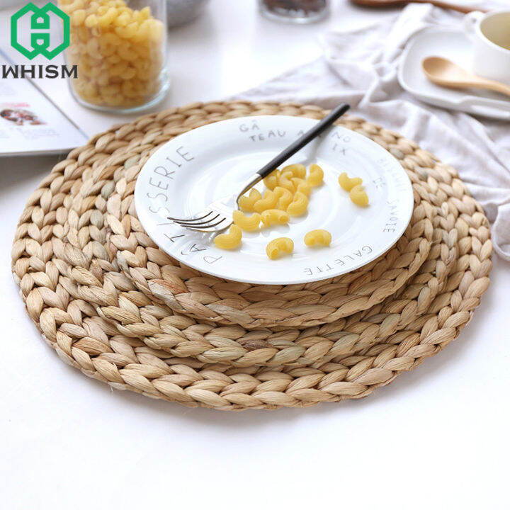 1pc-รอบรูปไข่หวายธรรมชาติ-coasters-placemats-ตารางถ้วยชามจาน-pad-หวายเสื่อรับประทานอาหารตกแต่งห้องครัว-accessories