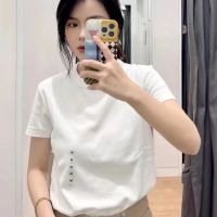 UNIQLO เสื้อยืดคอกลมสำหรับใส่ในบ้านเสื้อยืดด้านบนไม่มีซับในสำหรับฤดูร้อน435193/444517/455758