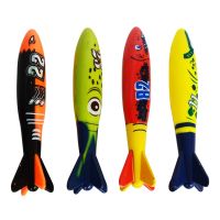 4Pcs Summer Shark Rocket Throwing Toy Funny Swimming Pool Diving Game Toys for Children Dive Rings Accessories Toy GYH