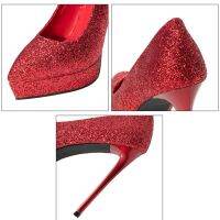 IELGY Waterproof platform pointed shallow mouth sequined high heel women shoes