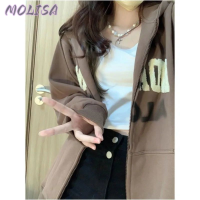 Molisa Fashion เสื้อฮู้ด เสื้อแขนยาวอบอุ่น หลวมและสบาย ๆ สไตล์ขี้เกียจย้อนยุคอเมริกัน 2023NEW 36Z230907