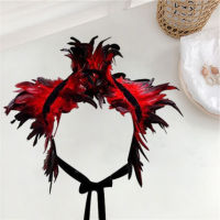 Loviver Gothic Natural Feather Cape Shawl Shrug Stole Poncho Choker Collar