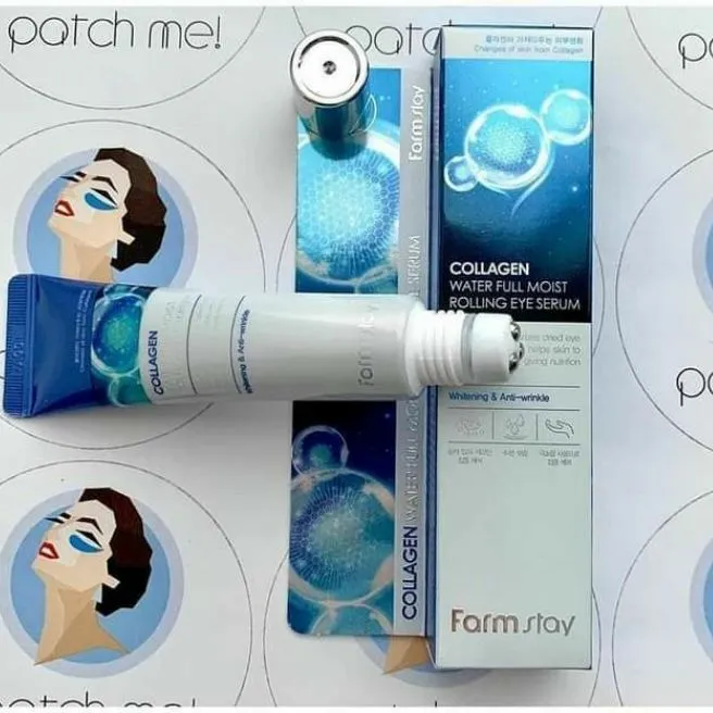 FARM STAY COLLAGEN WATER FULL MOIST ROLLING EYE SERUM 25ml WHITENING ...