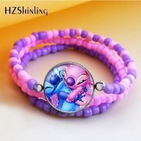 2022 New Arrival Cute Lovely Stitch and Lilo Funny Angel and Stitch Bead Bracelets Handcraft Glass Dome Jewelry Bracelet Set