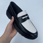 Giày Penny loafer Black Nam , DA MỀM , Đế Cao Su nguyên Khối, Có Khâu Đế