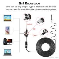 Mastersat  กล้องงู เลนส์ 8mm Lens ยาว 5M  3 in 1 ใช้ได้ทั้ง Android , Type-C และ PC  Smart Endoscope  Borescope Inspection Wire HD Camera